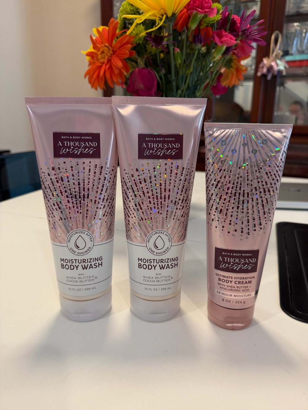 Bath & Body Works A Thousand Wishes Pink Moisturizing Body Wash & Cream Set